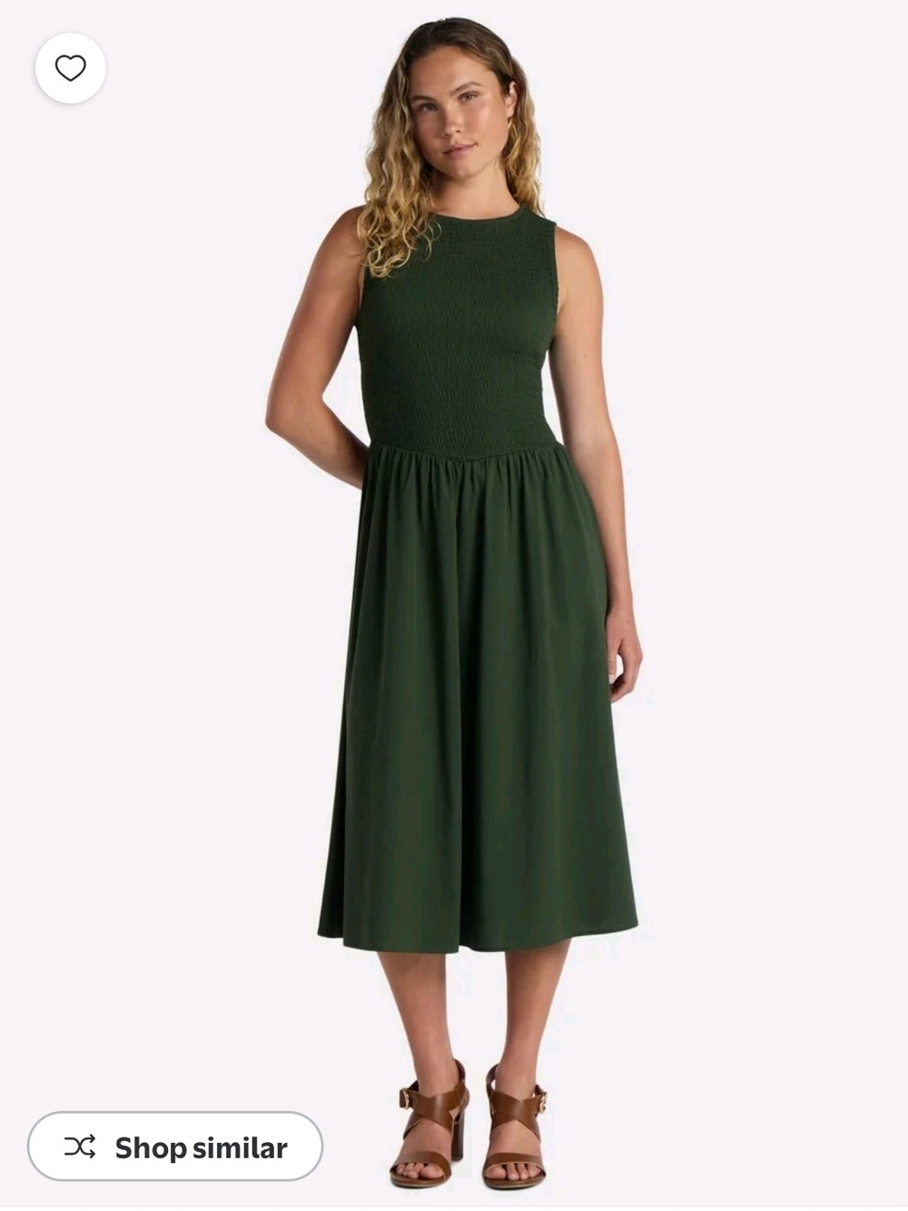 Smocked Bodice Midi Dress
